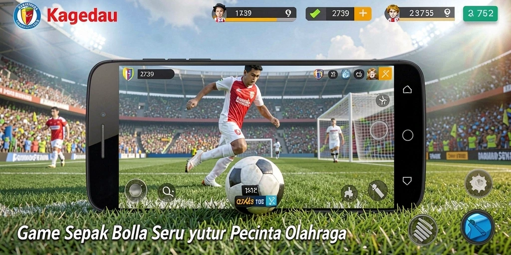 Tampilan gameplay seru dalam game sepak bola 2739.