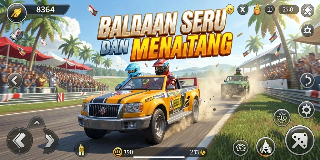 Tampilan gameplay balapan seru dari 8364 dengan grafis menakjubkan.