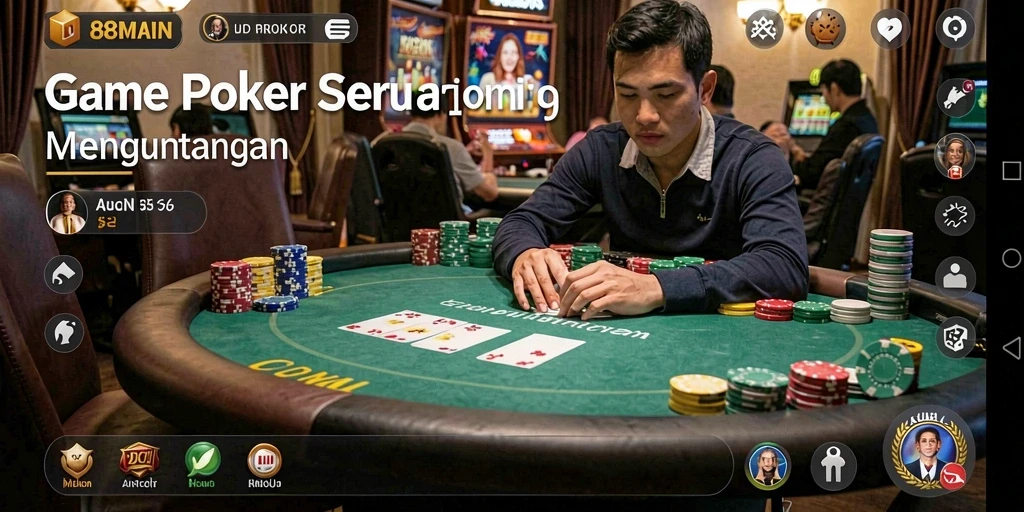 Screenshot utama dari gameplay Poker yang seru di 88MAIN.