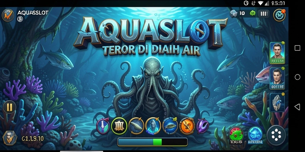 Tampilan gameplay AQUASLOT yang menegangkan dan menyeramkan.