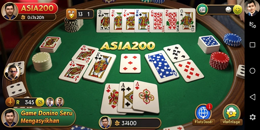 Tampilan gameplay ASIA200 yang seru dalam permainan Domino.