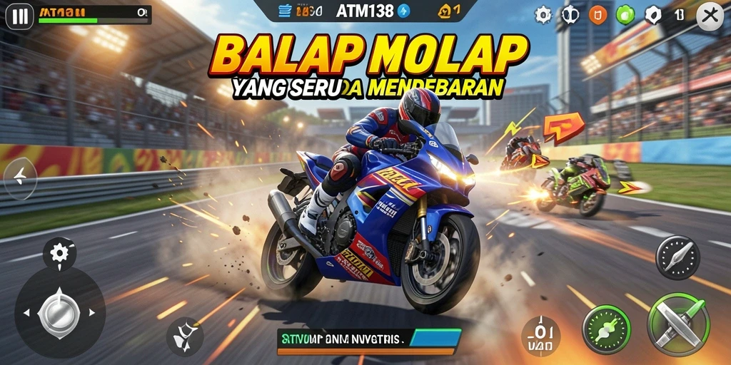 Tampilan mengesankan dari gameplay balap motor yang seru.