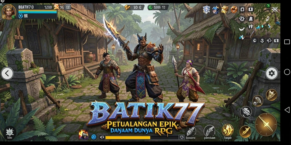 Screenshot utama BATIK77 menunjukkan aksi seru dalam permainan RPG.