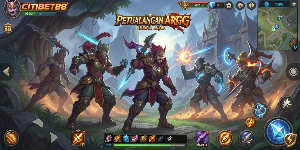 Tampilan gameplay CITIBET88 dalam pertempuran ARPG yang seru.