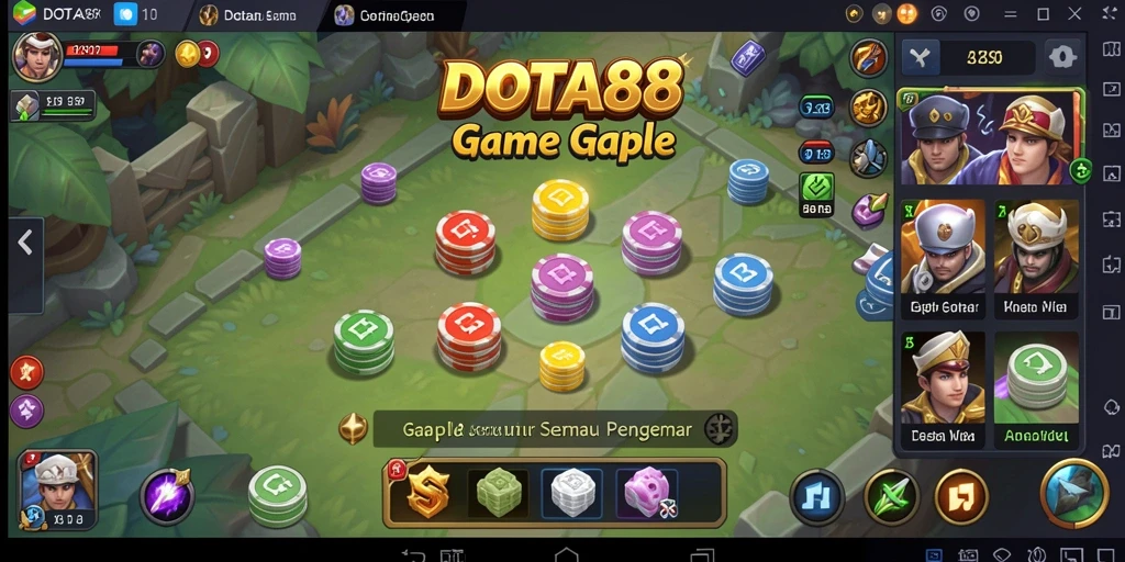 Tampilan gameplay DOTA88 yang menarik saat bermain Gaple.