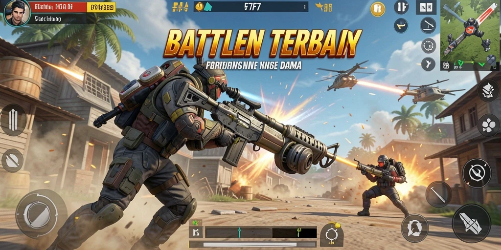 Tampilan menegangkan dari gameplay Battle Royale di F7F7.