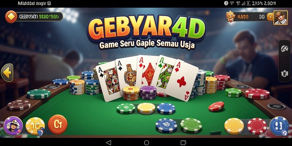Tampilan gameplay GEBYAR4D saat bermain Gaple yang seru.