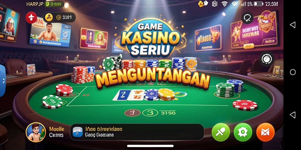 Tampilan gameplay HARAPJP yang menegangkan dan seru di aplikasi kasino.