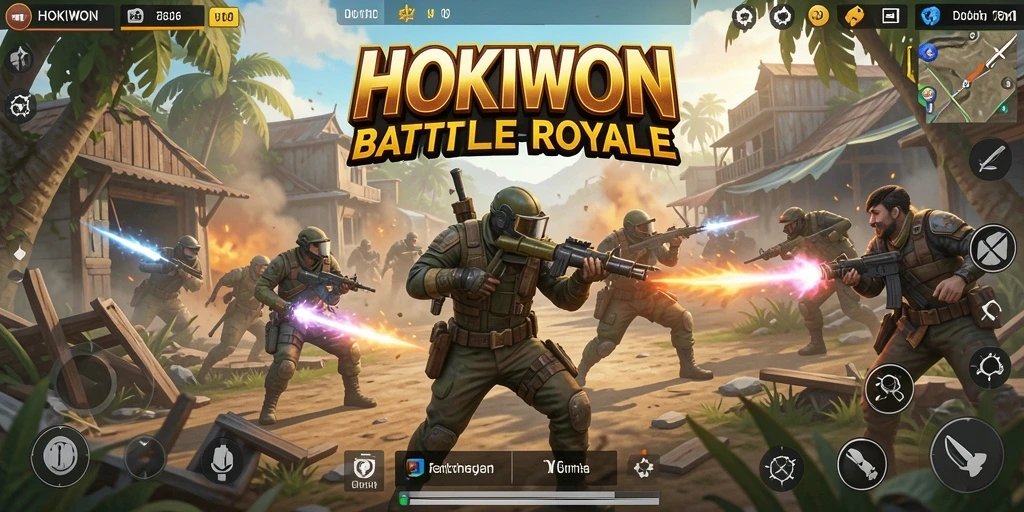Gameplay seru HOKIWON dengan aksi Battle Royale yang mendebarkan.