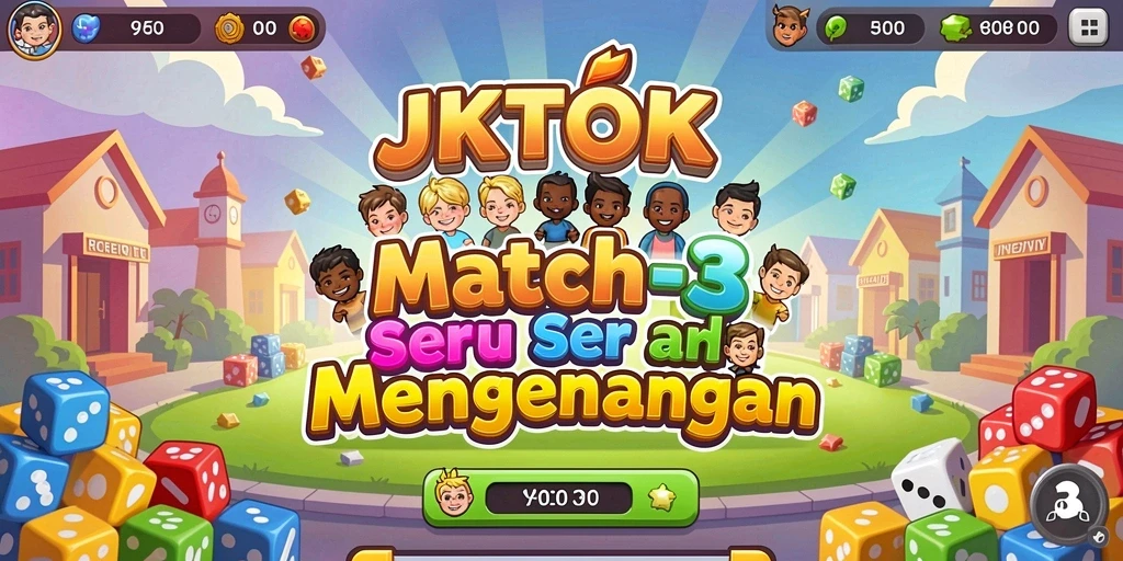Tampilan gameplay seru dari JKTOK, gameplay Match-3 yang menantang.