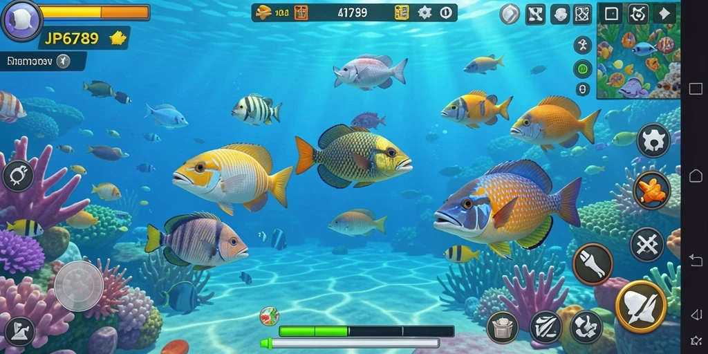 Tampilan gameplay JP6789 menampilkan aksi menembak ikan yang seru dan penuh warna.