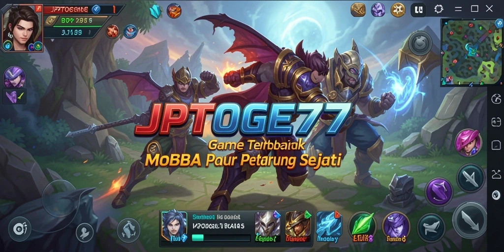 Tampilan gameplay seru dari JPTOGEL77 yang menampilkan aksi MOBA.