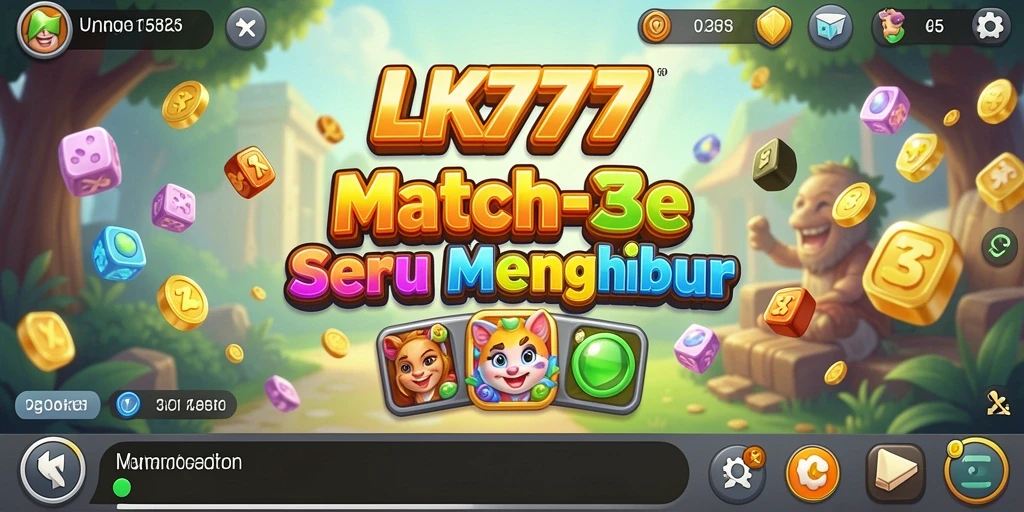 Screenshot gameplay LK777 menampilkan aksi seru dalam permainan Match-3.