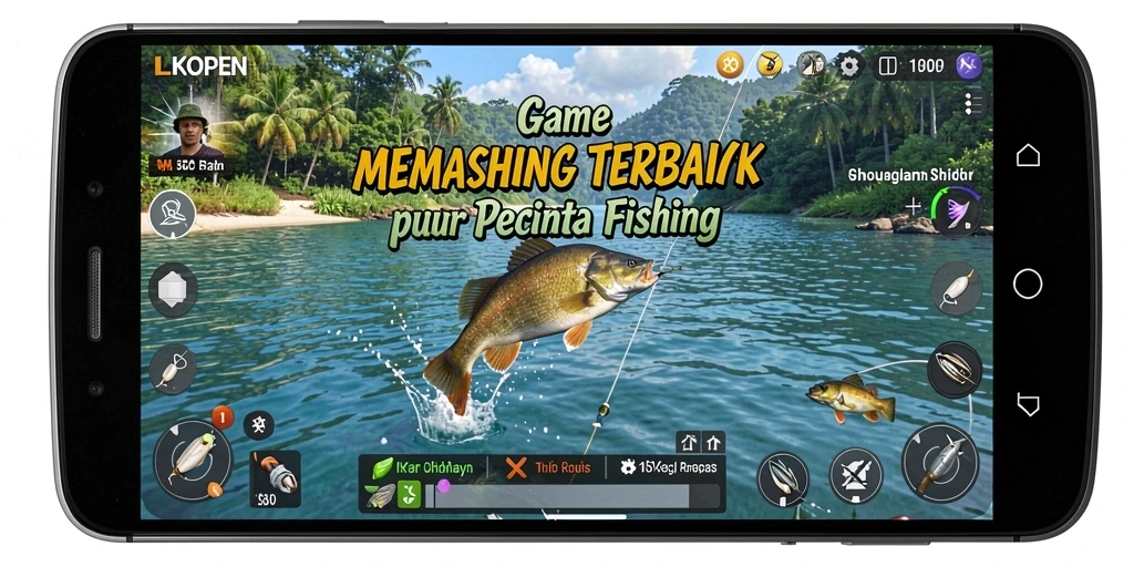 Menggambarkan suasana seru gameplay Fishing di LKOPEN.