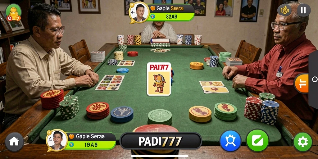 Gameplay PADI777 yang seru saat bermain Gaple.