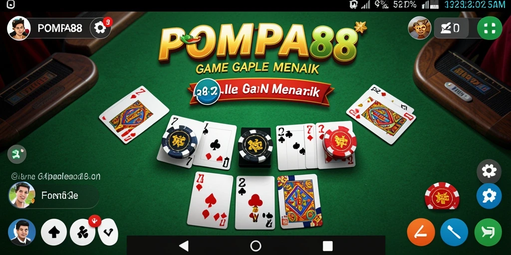 Screenshot gameplay Gaple yang menampilkan serunya bermain POMPA88.