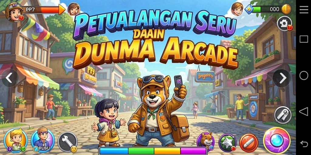 Tampilan gameplay PP7 dengan aksi seru di dalam dunia arcade.