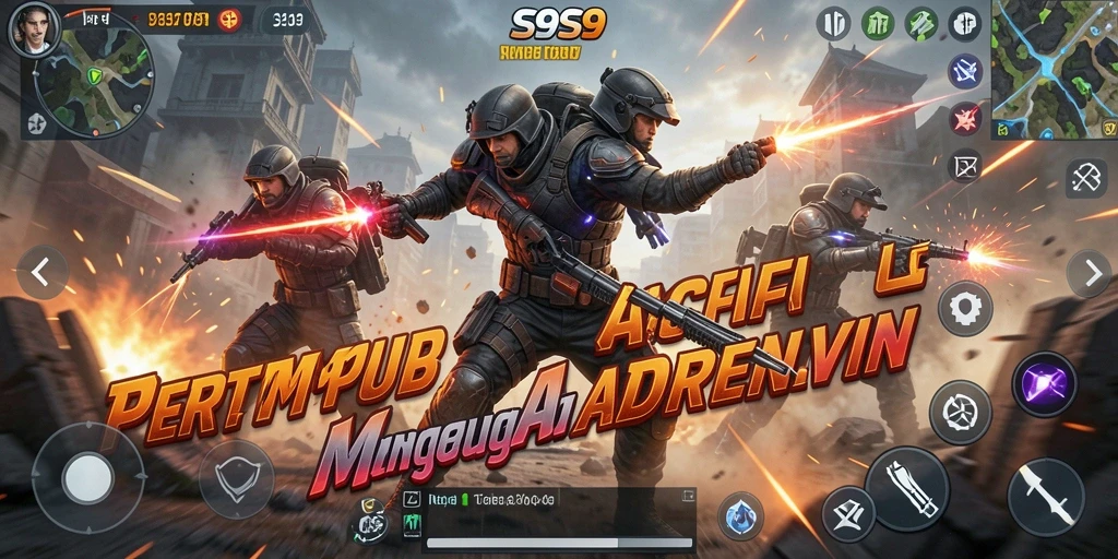 Screenshot menunjukkan aksi cepat dalam pertempuran yang mendebarkan.