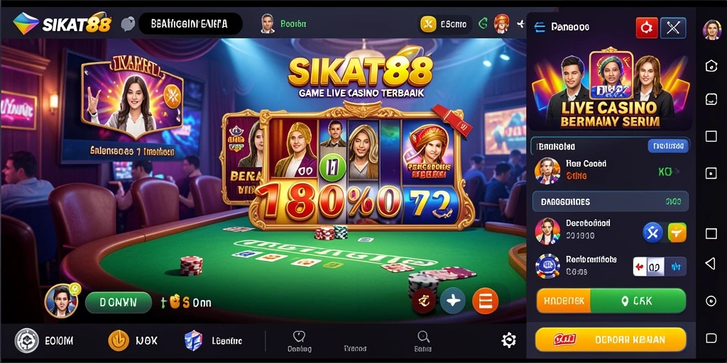 Tampilan menarik dari permainan Live Casino di SIKAT88.