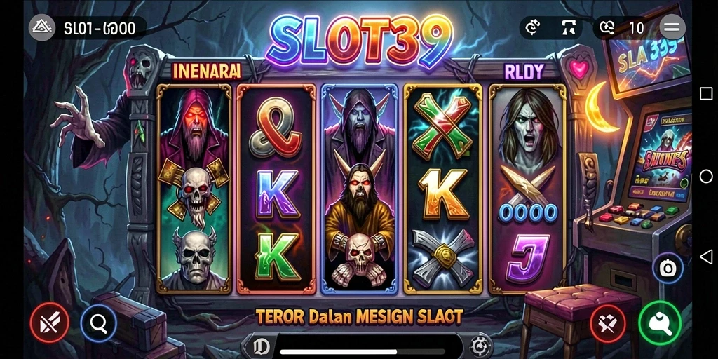 Screenshot menampilkan pengalaman gameplay menyeramkan pada SLOT39.