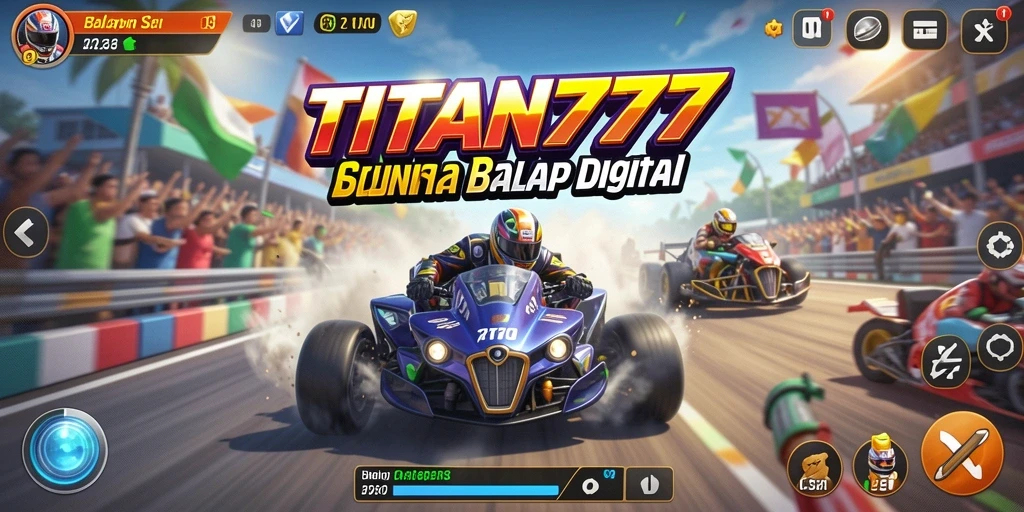 Tampilan gameplay seru dan mendebarkan dalam balapan TITAN777.