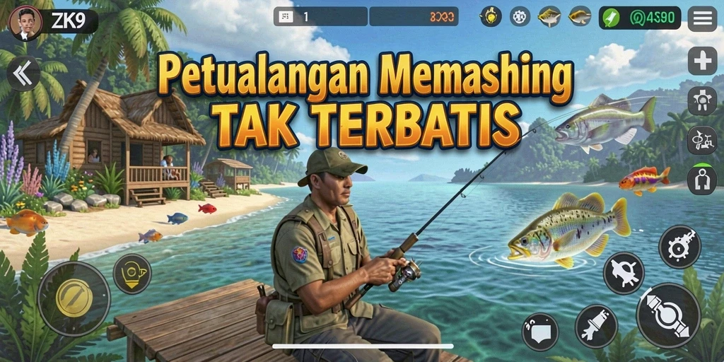 Tangkapan ikan yang menakjubkan dalam gameplay ZK9.